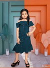 Blue Colour Latest Designer Fancy Western Type Top and skirts unique Lycra Stretchable Kids Wear Collcetion Arya 03